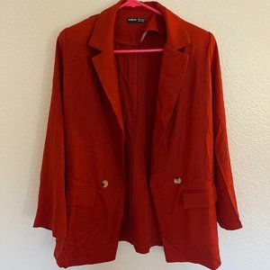 Red Orange Size 6/Medium SHEIN Padded Blazer